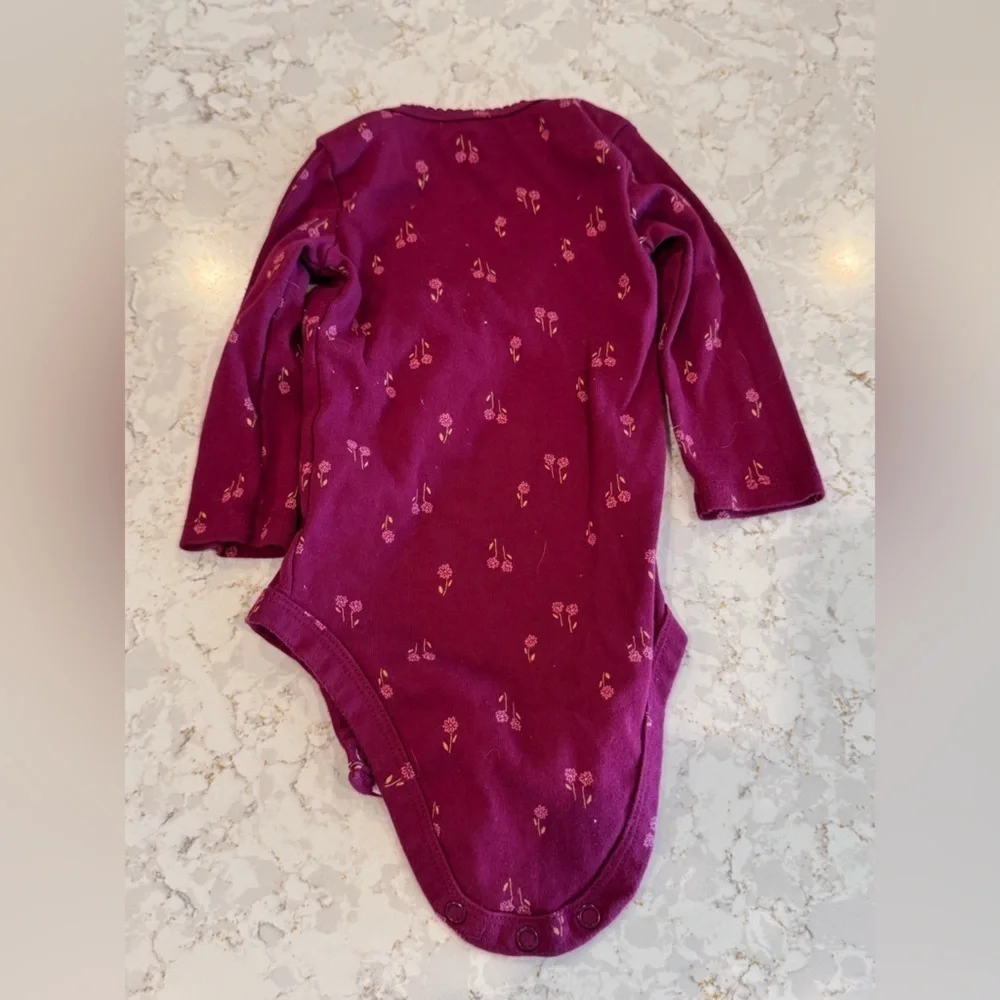Floral and Solid Pink Baby Onesie Set - 3-6Months Carters